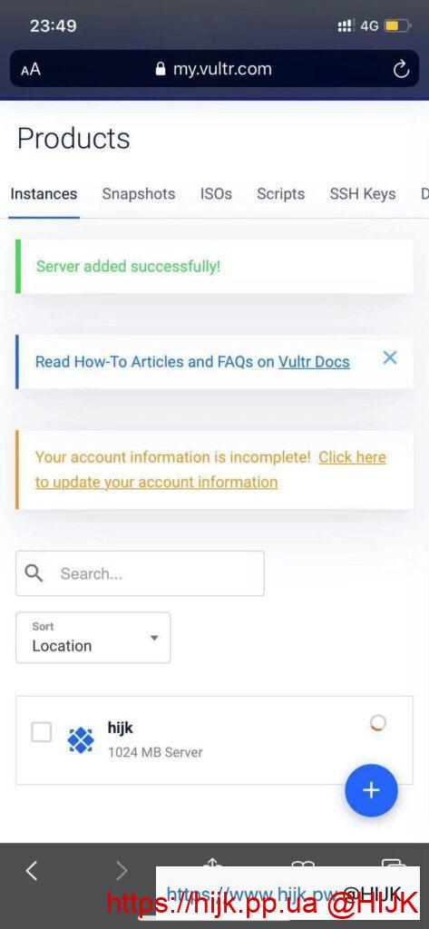 vultr手机版服务器配置中
