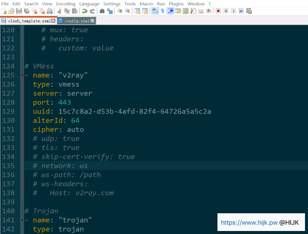 clash配置v2ray信息